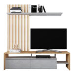 Σύνθετο σαλονιού Neo σε oak-γκρι απόχρωση 190x40x200εκ - Image 2