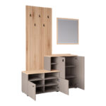 Έπιπλο εισόδου Ebro σε oak-cappuccino απόχρωση 150.3x41.2x204.7εκ - Image 2