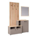 Έπιπλο εισόδου Ebro σε oak-cappuccino απόχρωση 150.3x41.2x204.7εκ - Image 3
