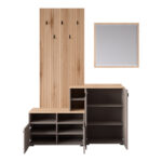 Έπιπλο εισόδου Ebro σε oak-cappuccino απόχρωση 150.3x41.2x204.7εκ - Image 4