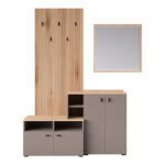 Έπιπλο εισόδου Ebro σε oak-cappuccino απόχρωση 150.3x41.2x204.7εκ - Image 5