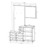 Έπιπλο εισόδου Ebro σε oak-cappuccino απόχρωση 150.3x41.2x204.7εκ - Image 6