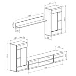 Σύνθετο σαλονιού Saleto λευκό 230.2x39.6x202.4εκ - Image 3
