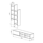 Σύνθετο σαλονιού Sarona oak 150x35x160εκ - Image 2