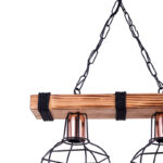 Φωτιστικό οροφής δίφωτο PWL-1033 Ε27 καρυδί-μαύρο 40x15x60εκ - Image 3