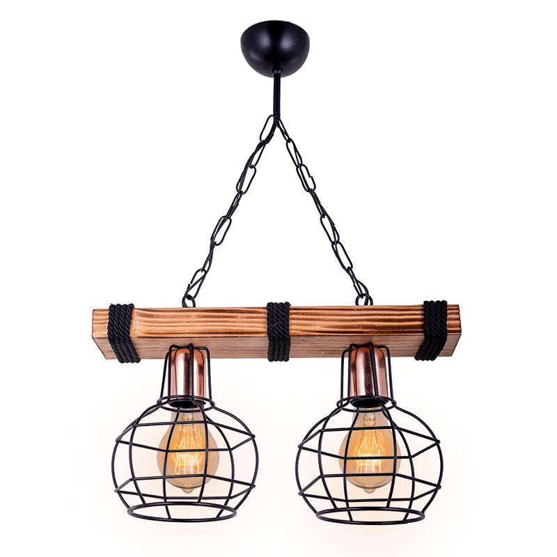 product_pako_193-000005 Φωτιστικό οροφής δίφωτο PWL-1033 Ε27 καρυδί-μαύρο 40x15x60εκ - Image 1