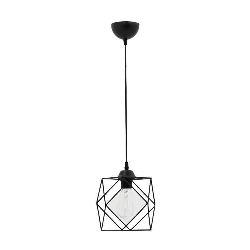 product_pako_193-000055 Φωτιστικό οροφής μονόφωτο Alama E27 μαύρο 20x20x74εκ - Image 1