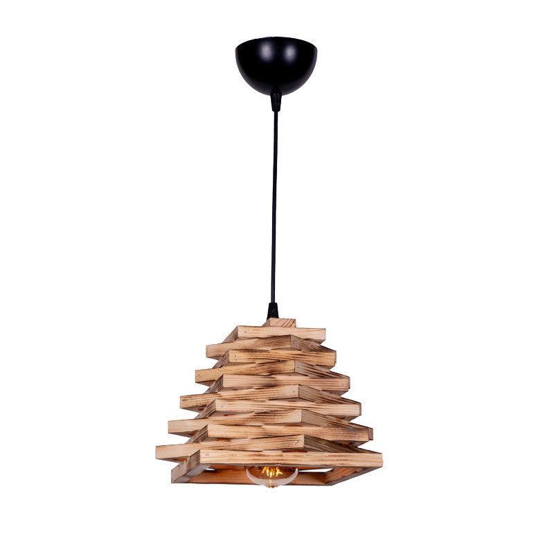 product_pako_193-000057 Φωτιστικό οροφής μονόφωτο Ava E27 φυσικό-μαύρο 20x20x65εκ - Image 1