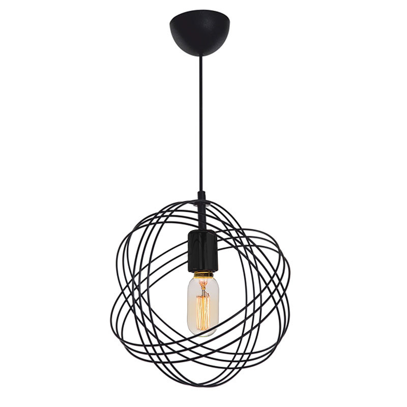 product_pako_193-000063 Φωτιστικό οροφής μονόφωτο Idris E27 μαύρο Φ30x75εκ - Image 1