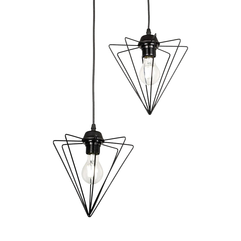product_pako_193-000113 Φωτιστικό οροφής δίφωτο Tebour Ε27 μέταλλο μάυρο 30x30x70εκ - Image 1