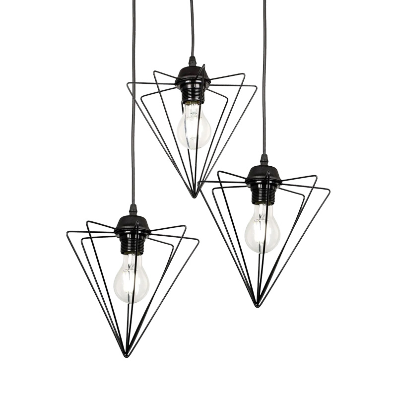 product_pako_193-000114 Φωτιστικό οροφής τρίφωτο Tebour Ε27 μέταλλο μάυρο 30x30x75εκ - Image 1