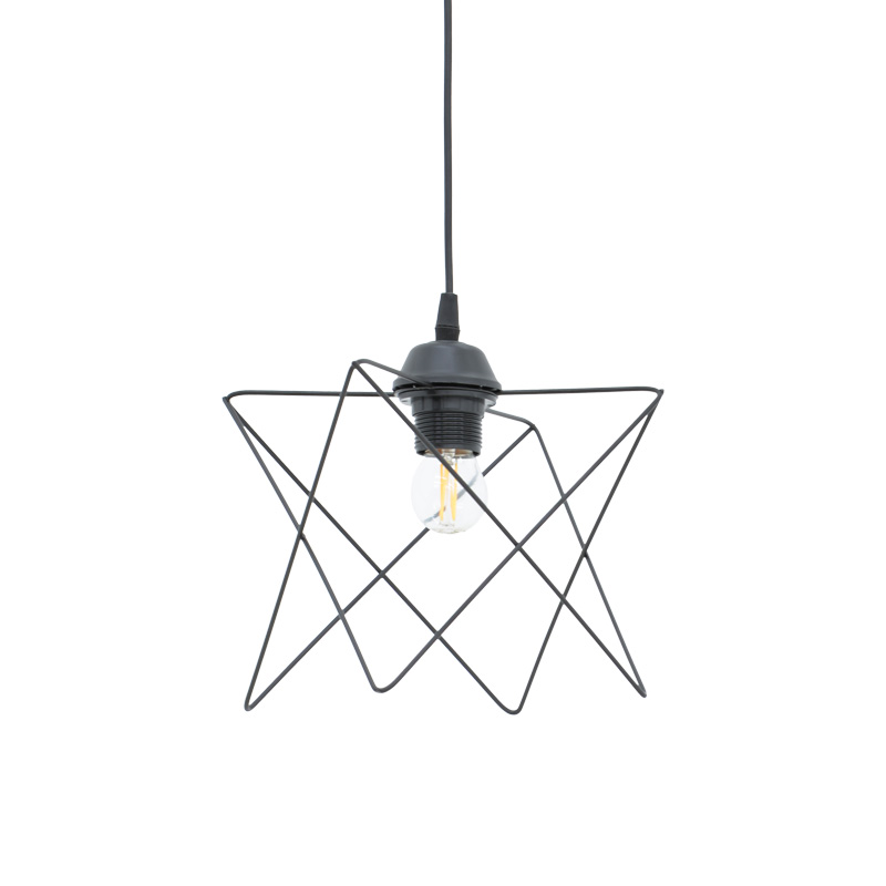 product_pako_193-000116 Φωτιστικό οροφής Langit Ε27 μέταλλο μάυρο 18x18x65εκ - Image 1