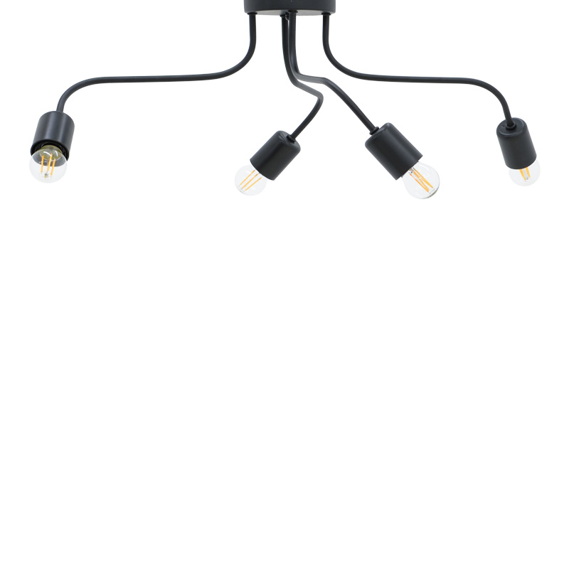 product_pako_193-000117 Φωτιστικό οροφής πολύφωτο Luchter Ε27 μέταλλο μάυρο 60x60x15εκ - Image 1
