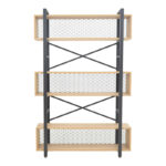 Βιβλιοθήκη Fifer σε oak-μαύρη απόχρωση 120x28x185εκ - Image 3