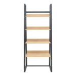 Βιβλιοθήκη Ryder σε oak-μαύρη απόχρωση 75x36x185εκ - Image 3