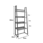 Βιβλιοθήκη Ryder σε oak-μαύρη απόχρωση 75x36x185εκ - Image 7