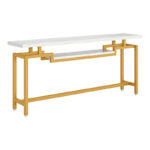 Κονσόλα Onole σε όψη μαρμάρου - χρυσό μέταλλο 180x35x82εκ - Image 2