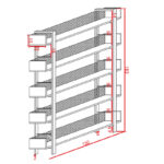 Βιβλιοθήκη Musha μέταλλο μαύρο με oak απόχρωση 120x27x185εκ - Image 3