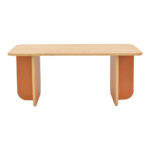 Τραπέζι Bοca σε oak-κεραμιδί απόχρωση 100x60x42εκ - Image 3