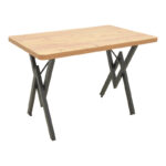 Τραπέζι Vertex oak με μαύρα μεταλλικά πόδια 110x70x72εκ - Image 2