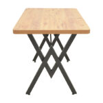 Τραπέζι Vertex oak με μαύρα μεταλλικά πόδια 110x70x72εκ - Image 4