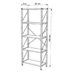 Βιβλιοθήκη Bimblem καρυδί με μαύρο μέταλλο 60x30x150εκ - Image 2