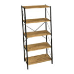 Βιβλιοθήκη Bimblem oak με μαύρο μέταλλο 60x30x150εκ - Image 2