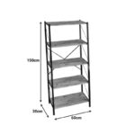 Βιβλιοθήκη Bimblem oak με μαύρο μέταλλο 60x30x150εκ - Image 3
