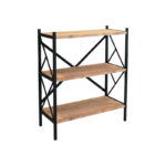 Ραφιέρα επιδαπέδια Althea oak με μαύρο μέταλλο 60x30x90εκ - Image 2