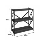 Ραφιέρα επιδαπέδια Althea oak με μαύρο μέταλλο 60x30x90εκ - Image 3