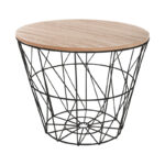 Βοηθητικό τραπέζι σαλονιού Jacot oak-μαύρο Φ38x30,5εκ - Image 2