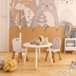 Παιδικό τραπεζάκι Playful λευκό-φυσικό Φ60x43,5εκ - Image 2