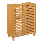 Πάγκος-ντουλάπι μπάνιου Sicela χρώμα φυσικό 60x28x80εκ