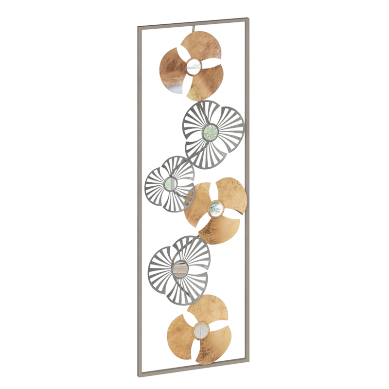 product_pako_199-000562 Διακοσμητικό τοίχου Blomma αντικέ χρυσό μέταλλο 31x3.5x90εκ - Image 1