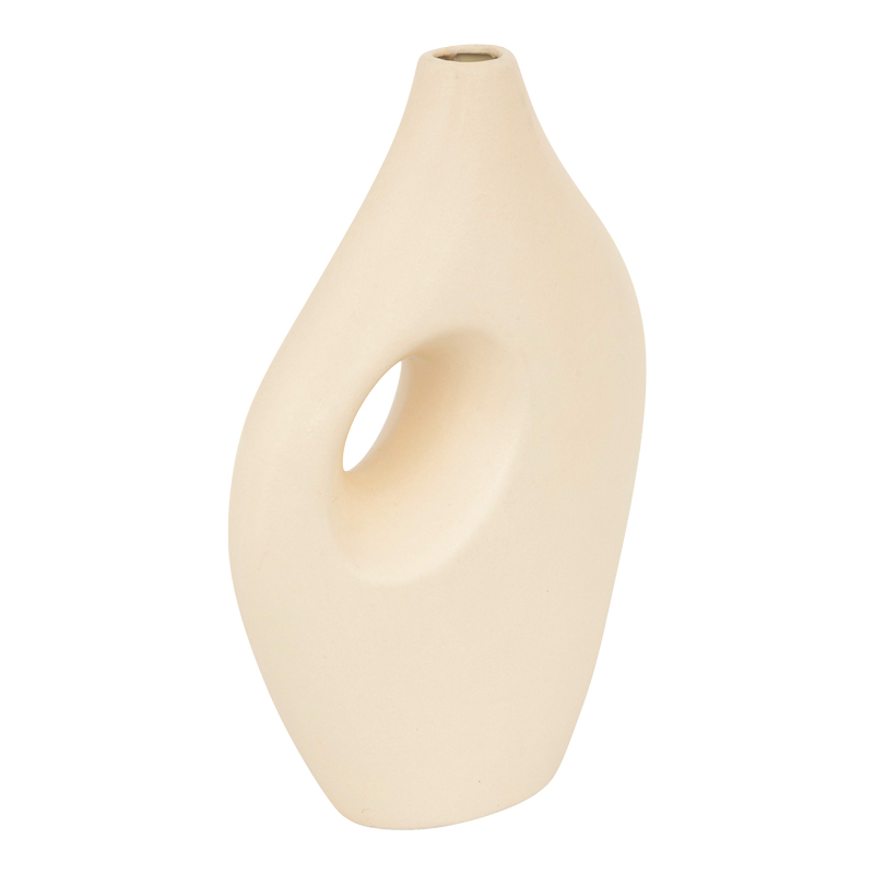 product_pako_199-000590 Βάζο Theremy κεραμικό σε μπεζ απόχρωση 19.2x8x30εκ - Image 1