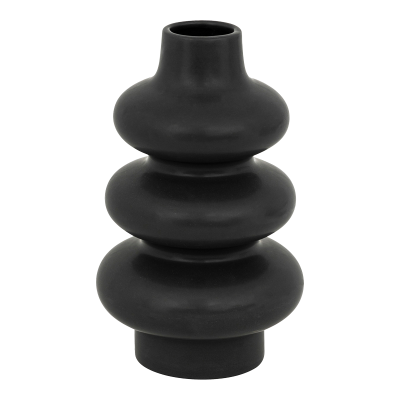 product_pako_199-000601 Βάζο Zerve κεραμικό σε μαύρη απόχρωση Φ15.2x25εκ - Image 1