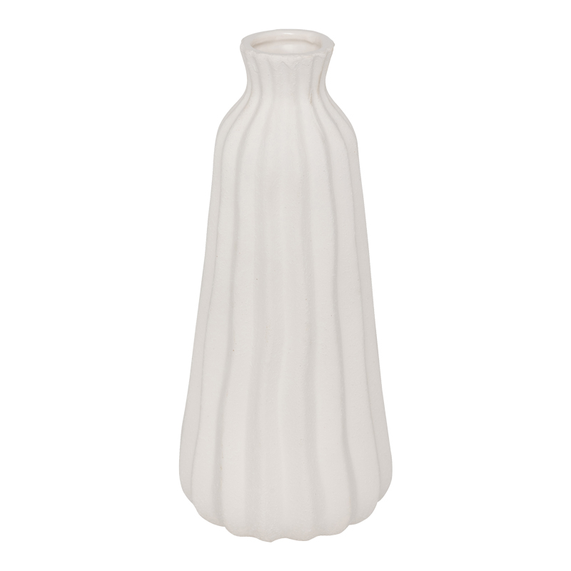 product_pako_199-000612 Βάζο Vazy κεραμικό σε λευκή απόχρωση Φ13x30εκ - Image 1