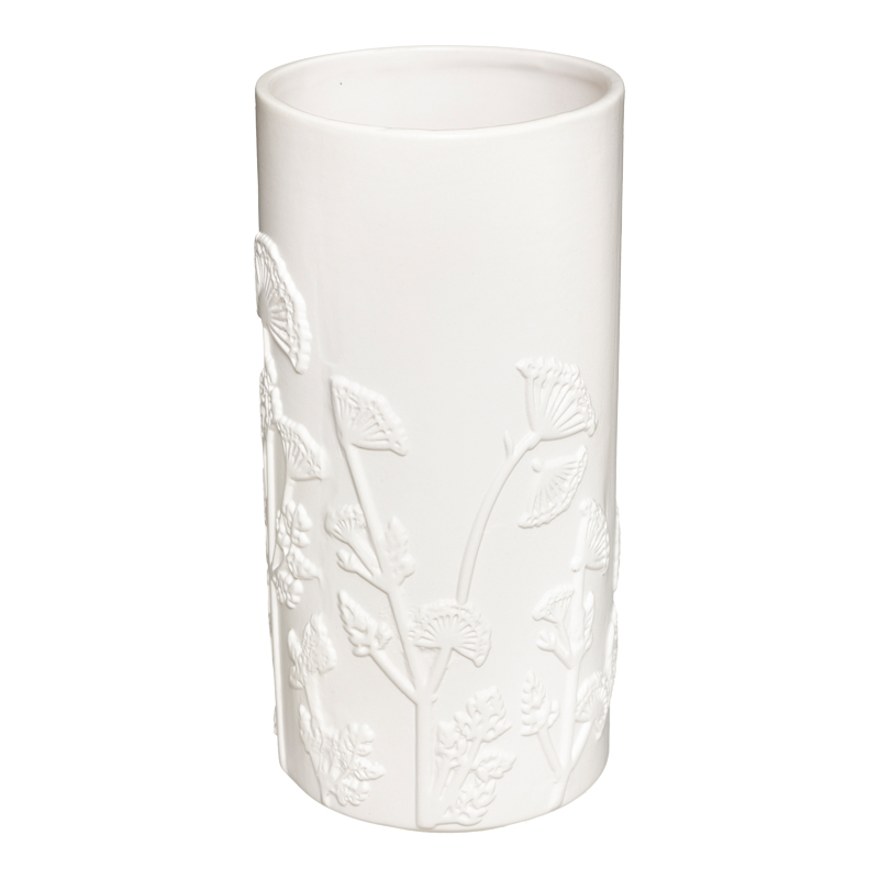 product_pako_199-000619 Βάζο Hanie κεραμικό σε λευκή απόχρωση Φ12x25εκ - Image 1