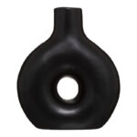Βάζο Wanif κεραμικό σε μαύρη απόχρωση 17x7x19.5εκ - Image 2