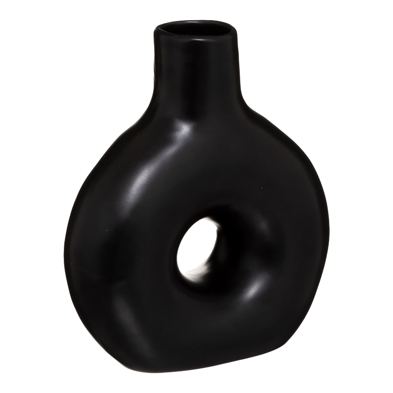 product_pako_199-000621 Βάζο Wanif κεραμικό σε μαύρη απόχρωση 17x7x19.5εκ - Image 1