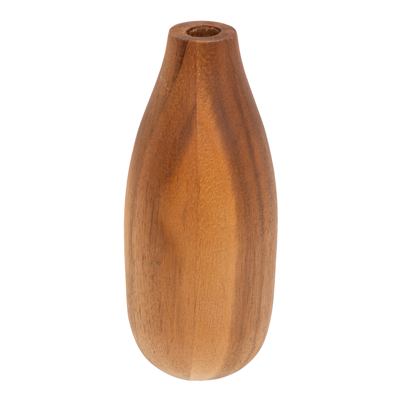 product_pako_199-000637 Βάζο Strezio ξύλο ακακίας σε φυσική-καρυδί απόχρωση Φ8x18εκ - Image 1