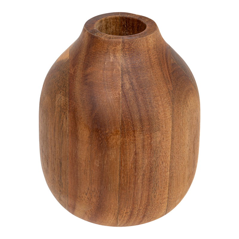 product_pako_199-000638 Βάζο Strezio ξύλο ακακίας σε φυσική-καρυδί απόχρωση Φ10x12εκ - Image 1