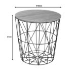 Βοηθητικό τραπέζι Kumi mdf επιφάνεια oak και μέταλλο σε μαύρη απόχρωση Φ40x41εκ - Image 3
