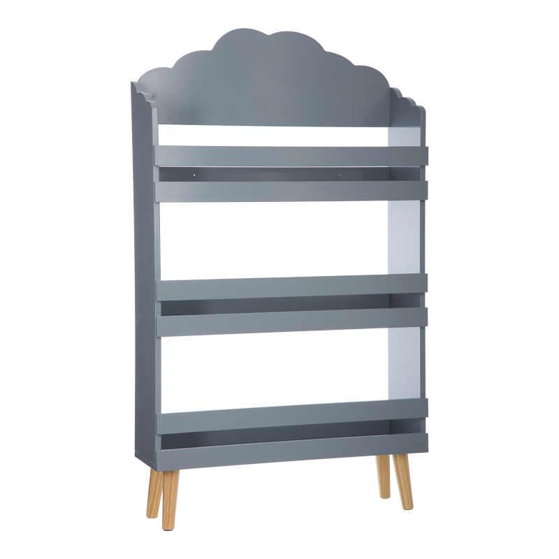 product_pako_199-000648 Βιβλιοθήκη παιδική Penzia γκρι mdf με πόδι σε φυσική απόχρωση 58x18x100εκ - Image 1