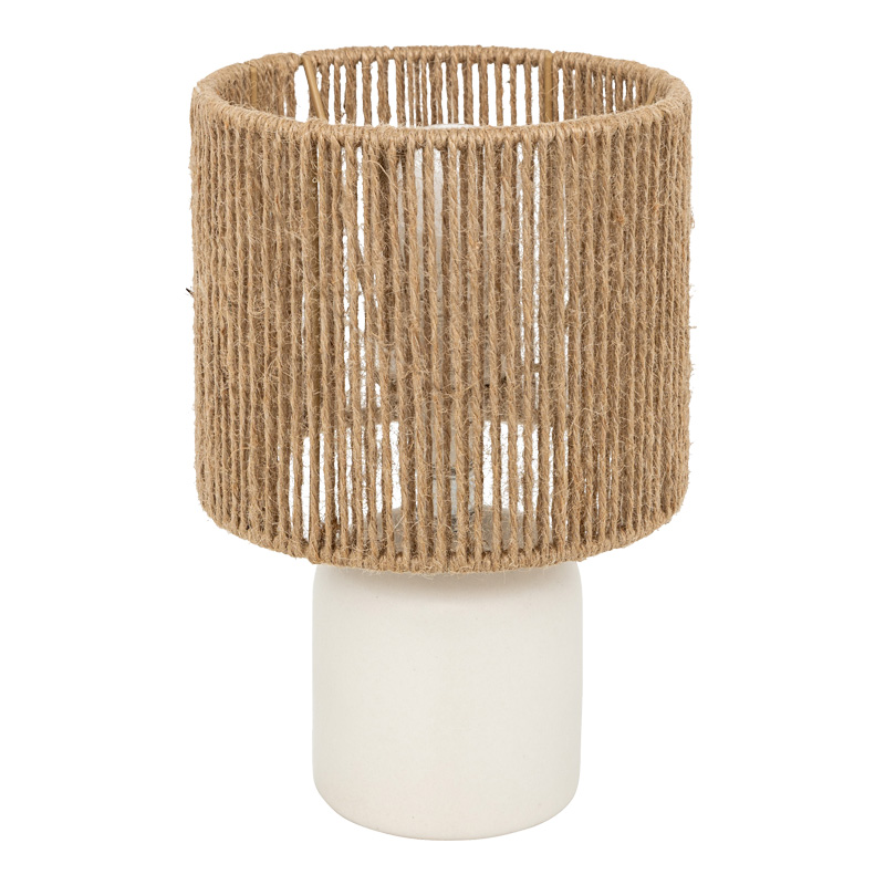 product_pako_199-000677 Επιτραπέζιο φωτιστικό Leyda κεραμικό σε λευκή-φυσική απόχρωση Φ16x24εκ - Image 1