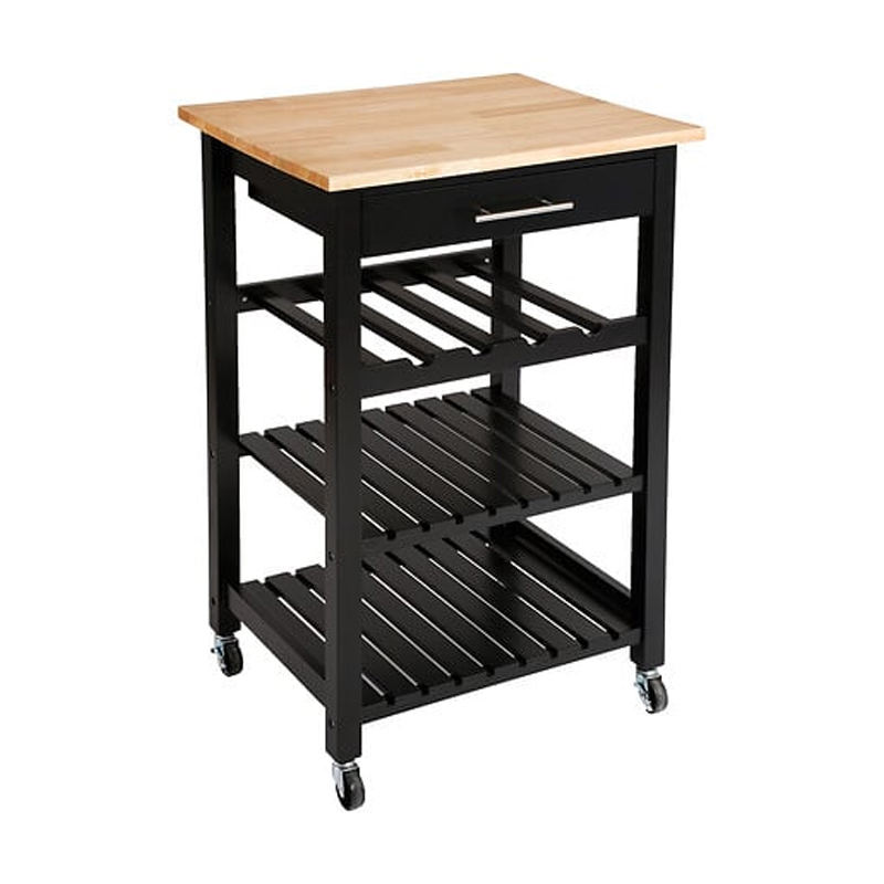 product_pako_199-000686 Τρόλεϊ-Ραφιέρα Claude mdf μαύρο - φυσικό 58x48x87.5εκ - Image 1