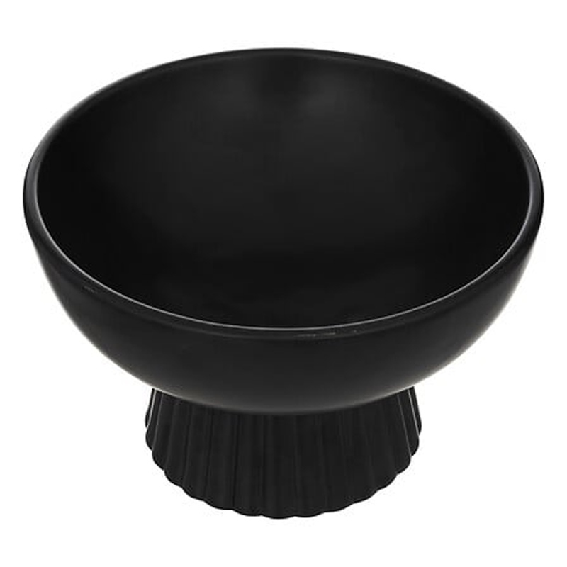 product_pako_199-000693 Διακοσμητικό μπωλ Lorvion κεραμικό μαύρο Φ22x14εκ - Image 1