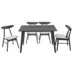 Tραπεζαρία Benson - Orlean σετ 5τμχ rustic grey-ύφασμα γκρι 120x75x75εκ - Image 2