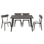Tραπεζαρία Benson - Toto σετ 5τμχ rustic grey - ύφασμα γκρι 120x75x75εκ - Image 2