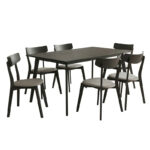 Tραπεζαρία Benson - Toto σετ 7τμχ rustic grey - ύφασμα γκρι 150x90x75εκ - Image 2
